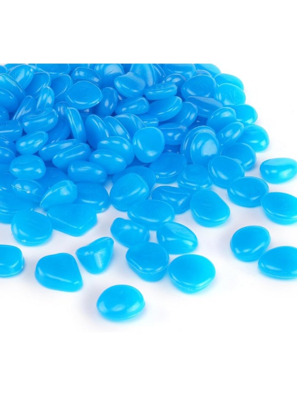 Glow in the Dark Blue Pebbles - Outdoor Garden Stones for Fish Tanks & Walkways